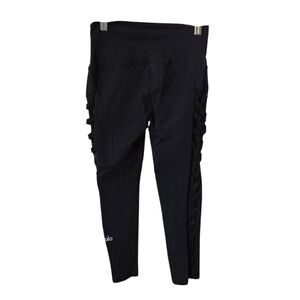 ALO Yoga Jet Black Leggings, Capris with Side Accents